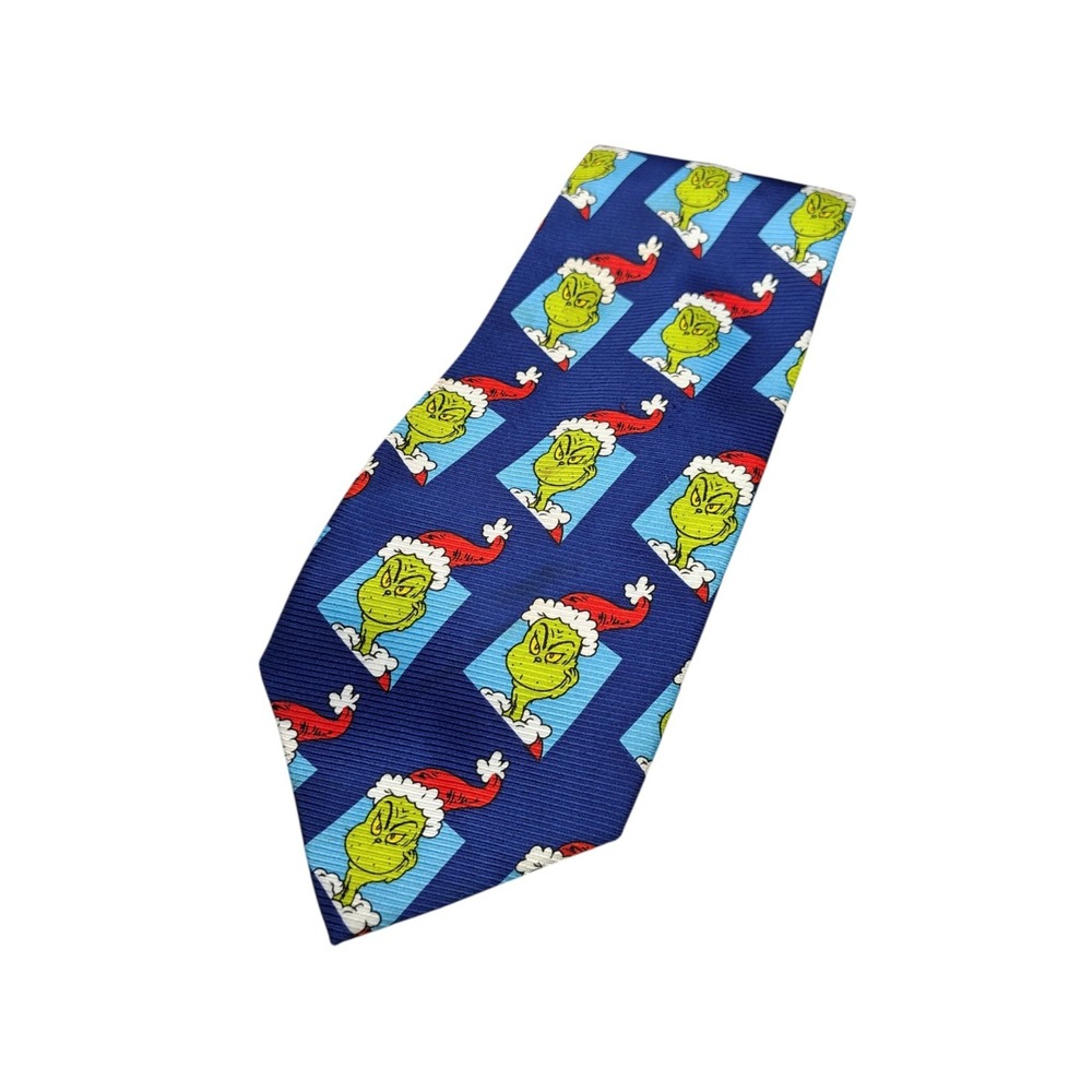 Vintage Christmas Dr. Seuss Red Santa‎ Grinch Necktie Neck Tie Holiday
